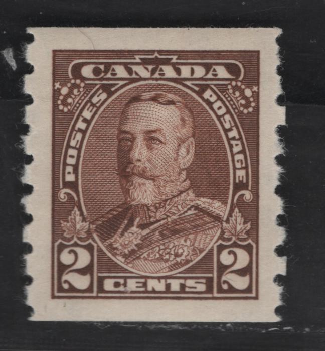 Canada #229 2c Brown King George V, 1935-1937 Dated Die Issue Airmail, A VFOG Coil Single On Paper CBN-EEEE
