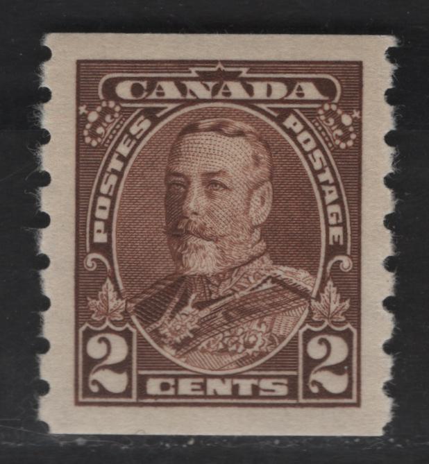 Lot 377 Canada #229 2c Brown King George V, 1935-1937 Dated Die Issue Airmail, A VFOG Coil Single On Paper CBN-G