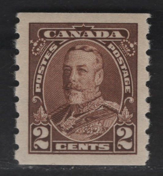 Lot 377 Canada #229 2c Brown King George V, 1935-1937 Dated Die Issue Airmail, A VFOG Coil Single On Paper CBN-G