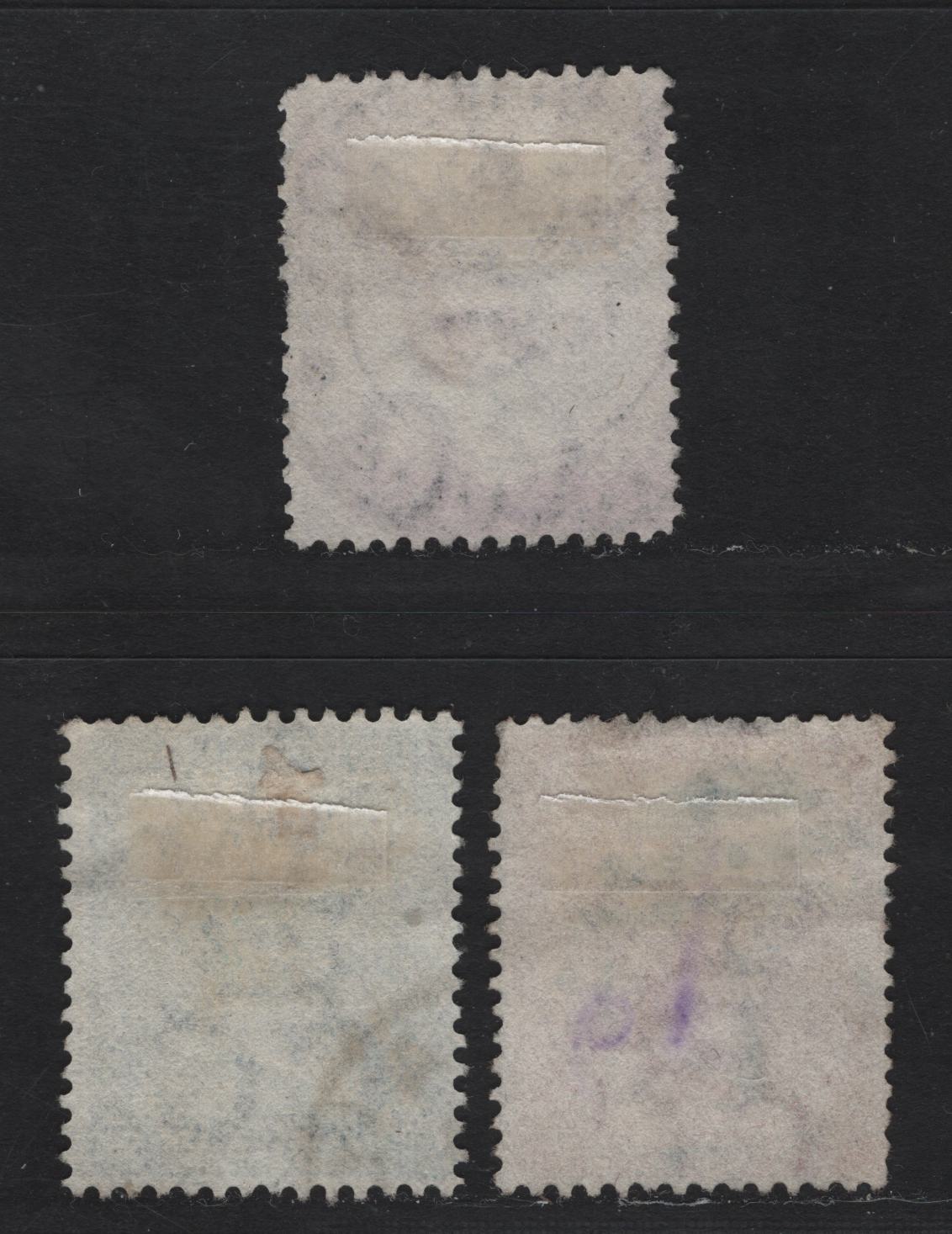 Lot 4 Bermuda SG#1,3,7 1d Rose Red, 2d Bright Blue, 6d Dull Mauve, 1865-1903 Queen Victoria Keyplates Issue, Wmk Crown CC, 3 VG & F Used Singles 1d Has A Readable Blue #1 Barred Cancel