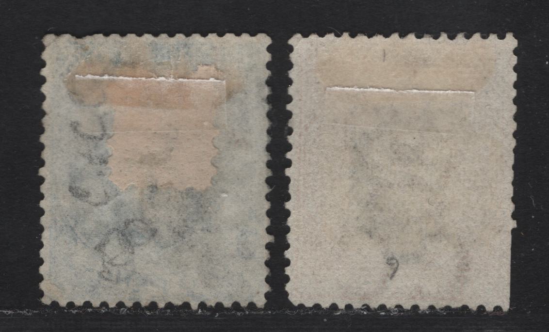 Lot 5 Bermuda SG#3,5a 2d Dull Blue & 3d Yellow Buff, 1865-1903 Queen Victoria Keyplates Issue, Wmk Crown CC, 2 G & VF Used Singles