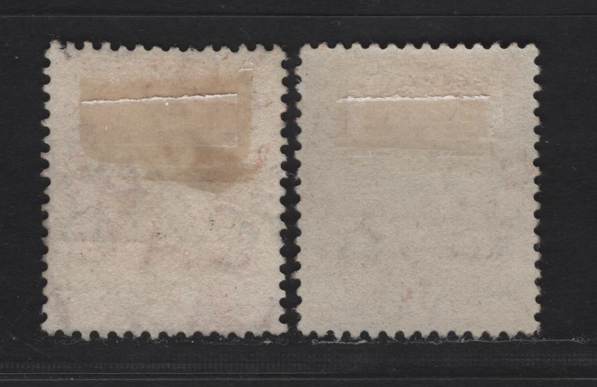 Lot 53 Bermuda SG#56a, 58 1d  Rose Red - Carmine Caravel, 1918-1920 War Tax Overprinted Issue, 2 Very Fine Used Singles