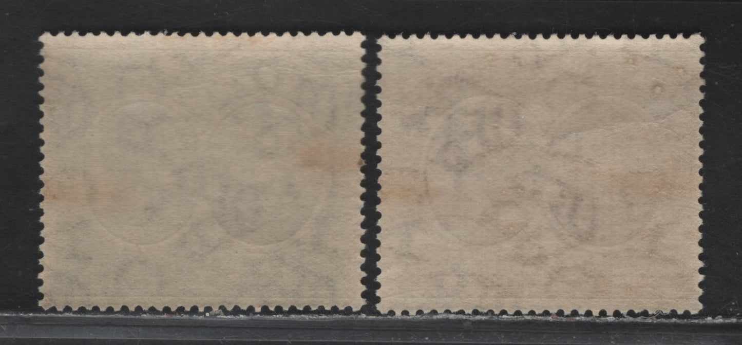 Lot 53A Bermuda SG#59-60 1/4d - 1/2d Brown - Green King George V & Caravel, 1920 Tercentenary of Representative Institutions Issue, 2 F/VFNH Singles