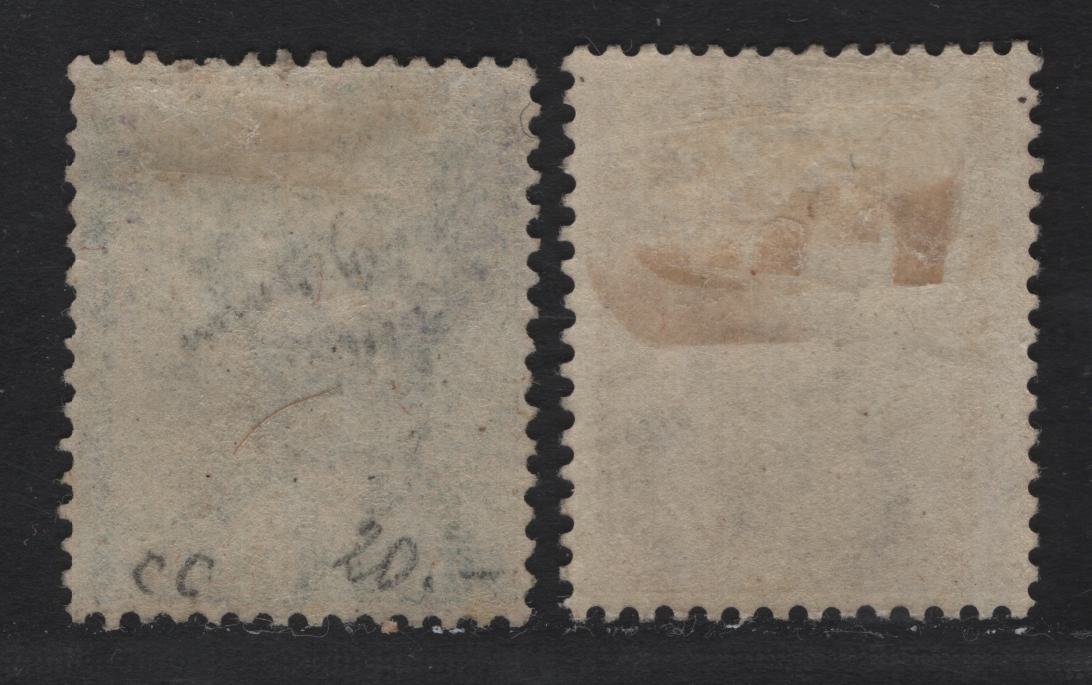 Lot 8 Bermuda SG#7,8 6d Dull Mauve & 1/- Green, 1865-1903 Queen Victoria Keyplates Issue, Wmk Crown CC, 2 F&VF OG Singles Perf 14