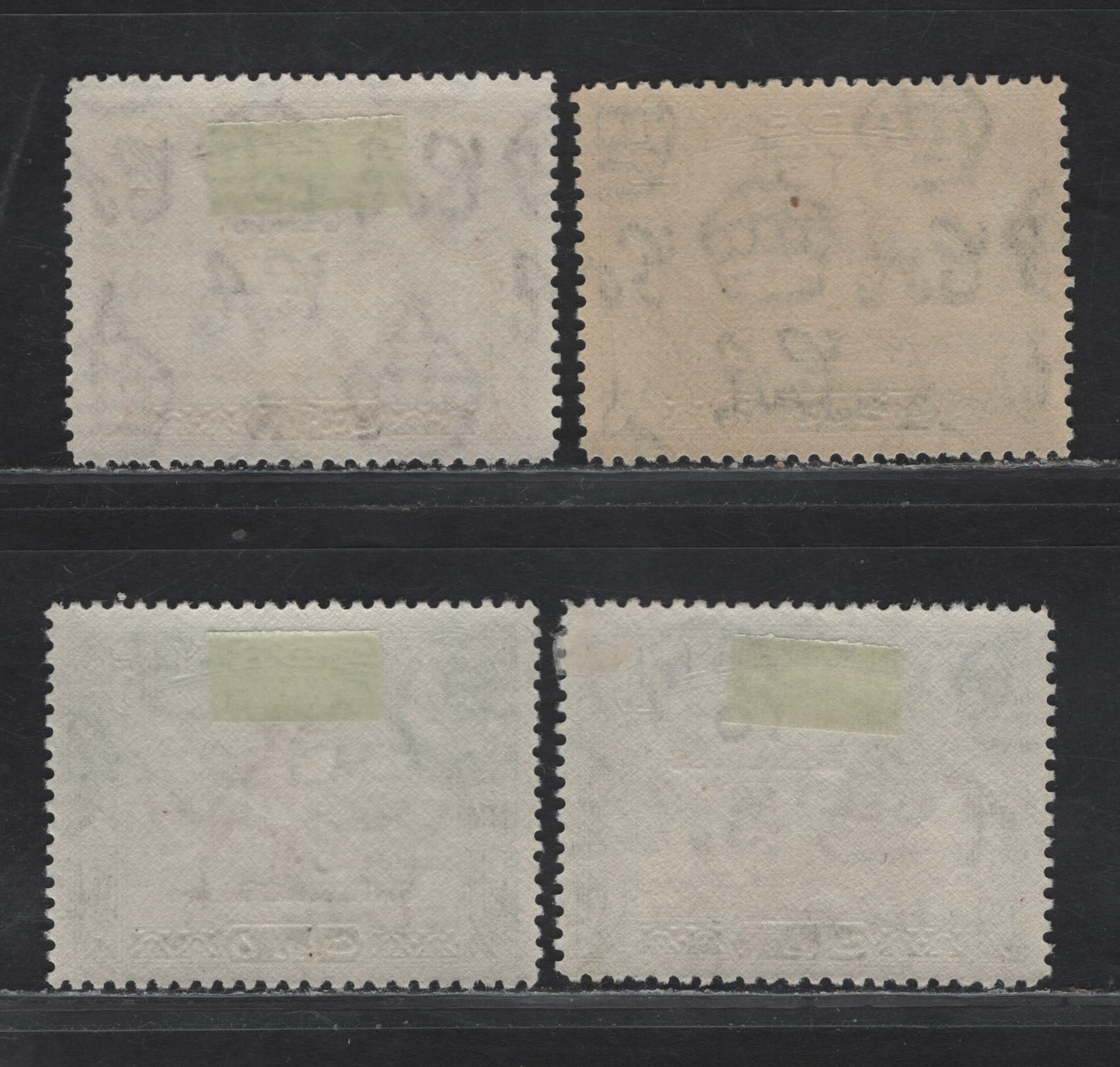 Lot 120 Aden (C) SG#37-38, 45-46 10c on 2a - 10/- on 10r Sepia - Sepia & Violet , 1951 New Currency Surcharge, 4 F/VFOG Singles, Old Stock Consisting Of Leftover 1942 & 1944-45 Printings On Opaque Paper