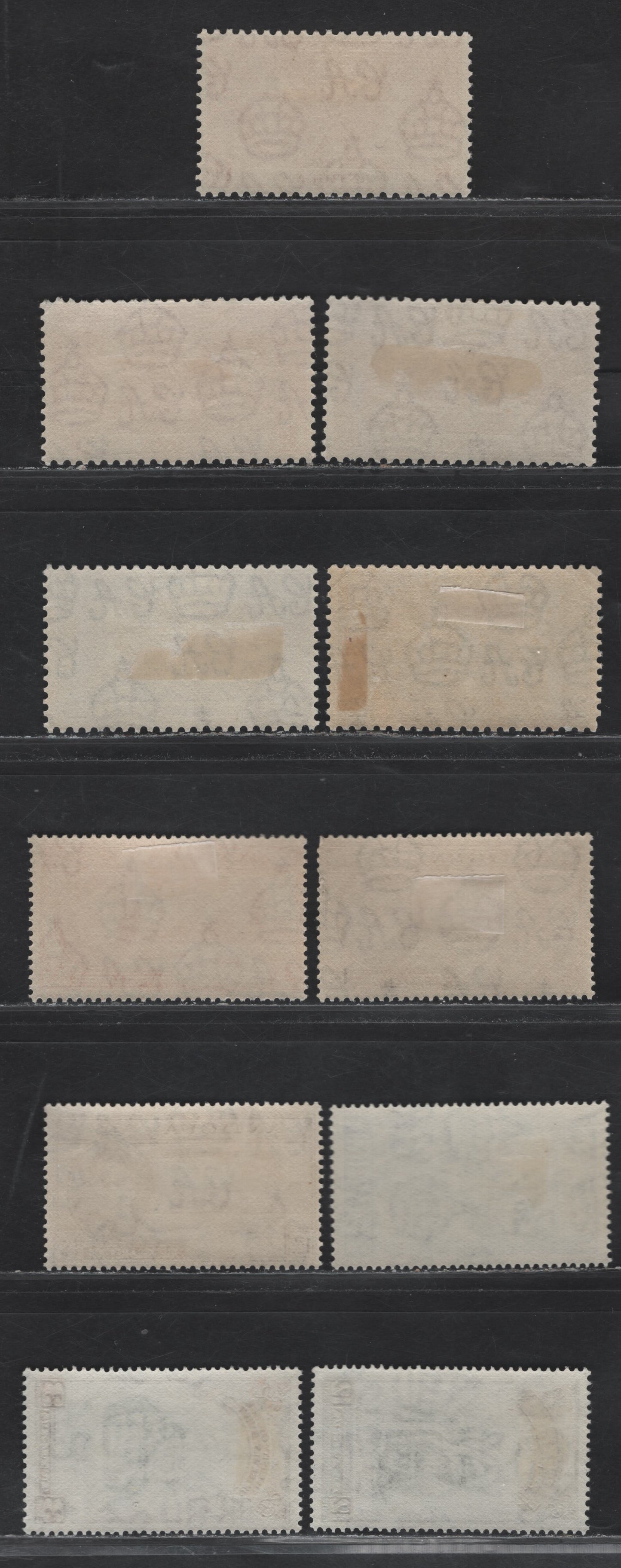Lot 132 Antigua (C) SG#95-97, 110-112, 118-119 1c - 12c Carmine - Black & Violet , 1937-1951 Coronation - University Issues, 11 VFOG Singles, Additional Unlisted Shade Varieties