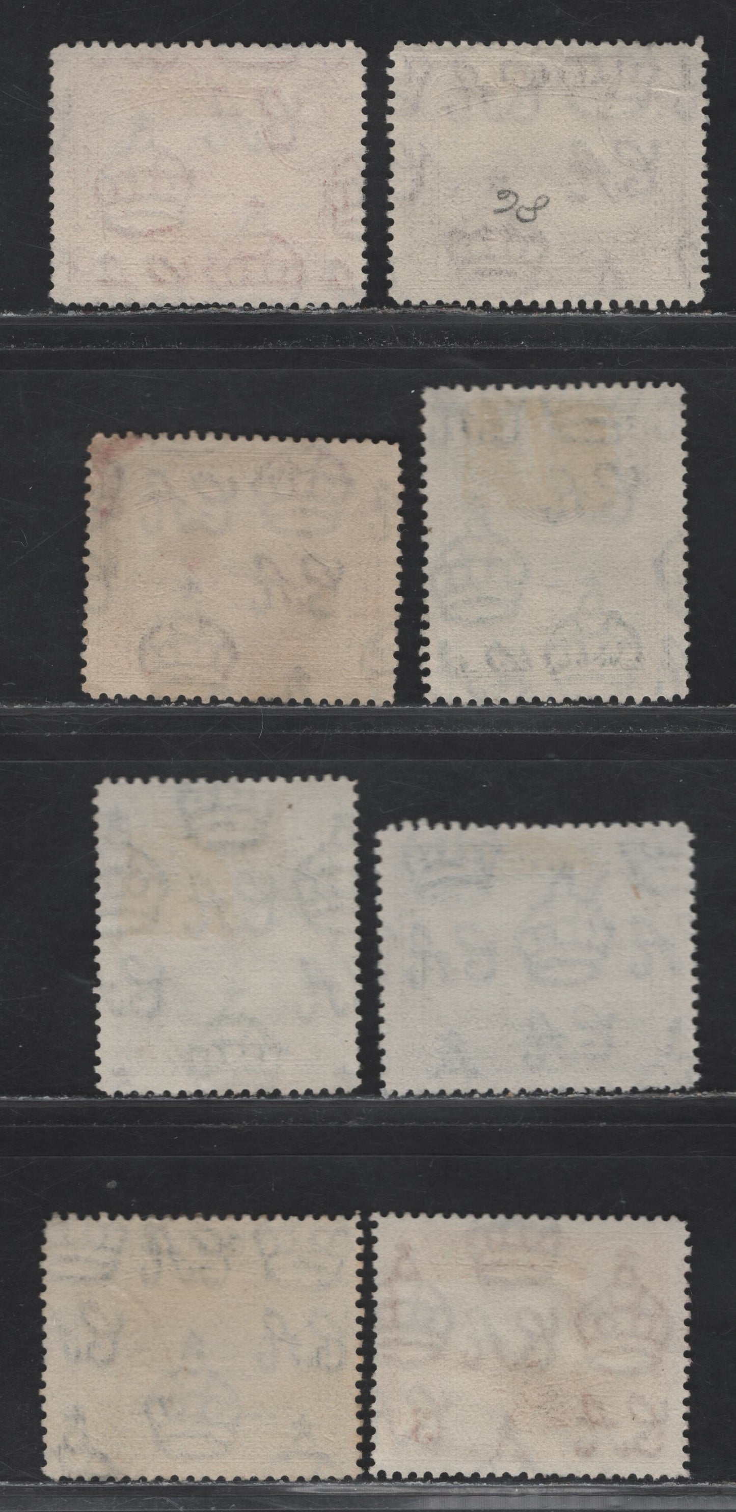 Lot 139 Antigua (C) SG#99a, 100a, 101-103 1d - 3d Red - Orange , 1938-1951 KGVI Pictorial Issue, 8 Fine/Very Fine Used Singles, 1944-1945 Printings On Translucent Wove Paper With Clear Wmks
