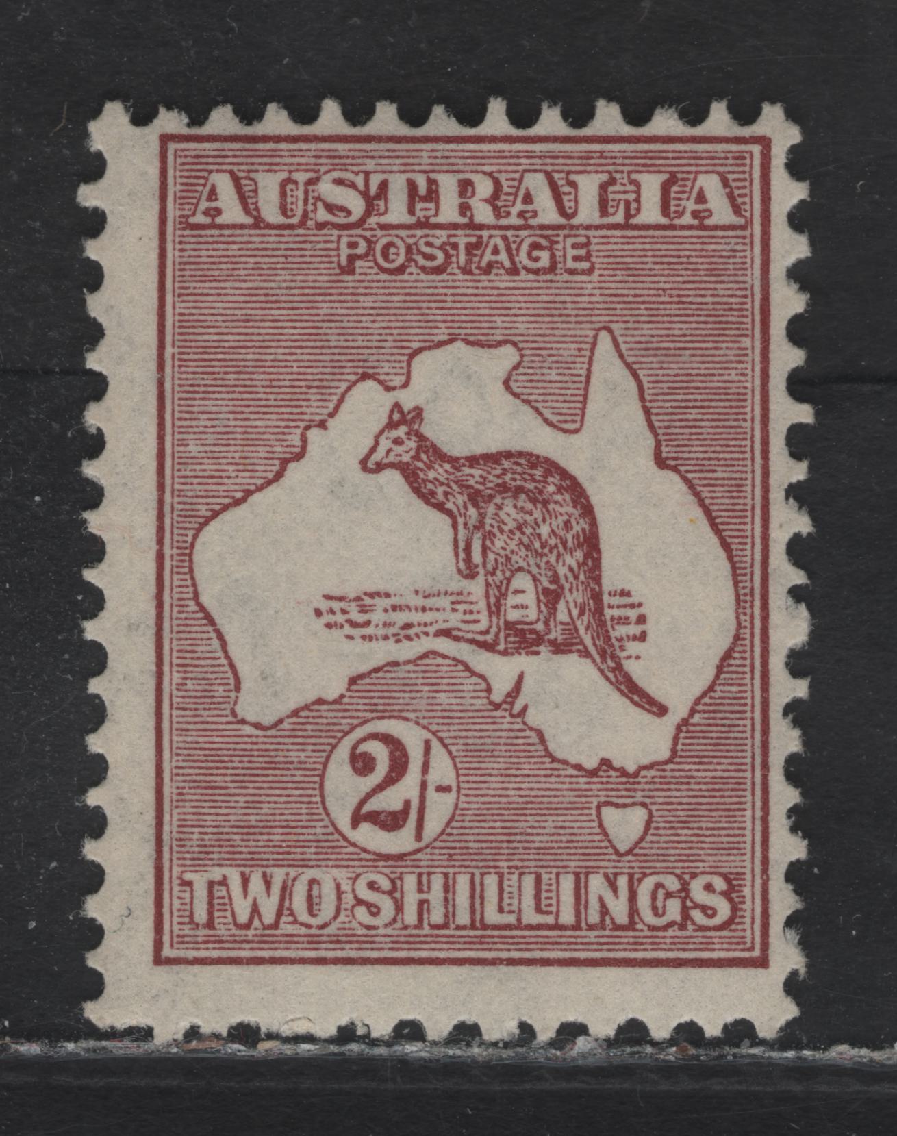 Lot 162 Australia SG#134 2/- Maroon , 1931-1936 Kangaroo & Map Issue, A FNH Single, C of A Wmk, Type 1