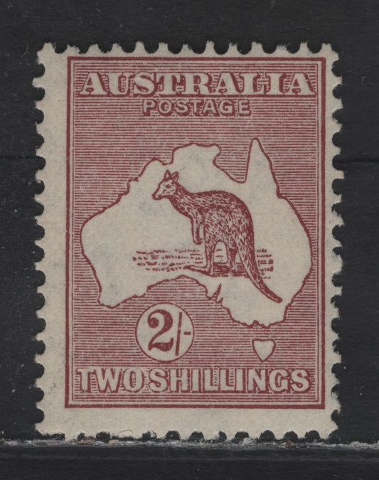 Lot 162 Australia SG#134 2/- Maroon , 1931-1936 Kangaroo & Map Issue, A FNH Single, C of A Wmk, Type 1