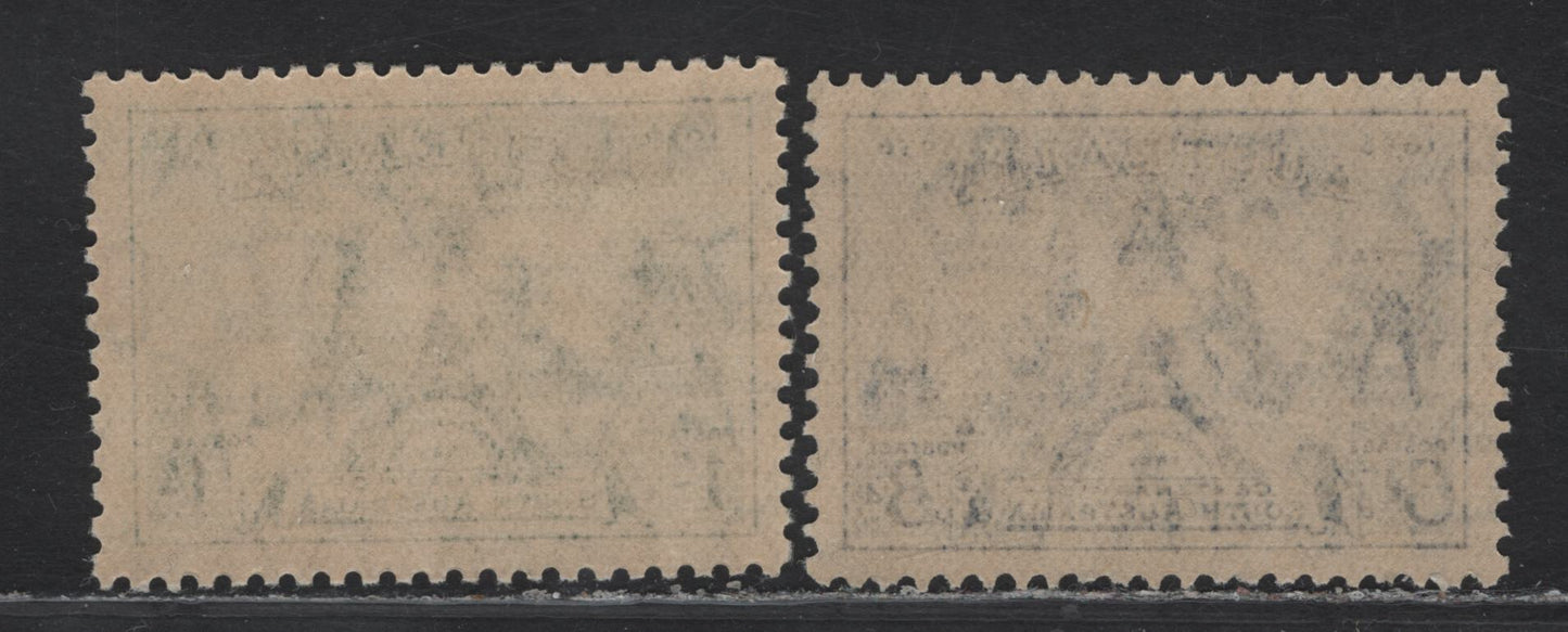 Lot 167 Australia SG#162-163 3d - 1/- Blue - Green , 1936 Centenary Of South Australia Issue, 2 VFNH Singles
