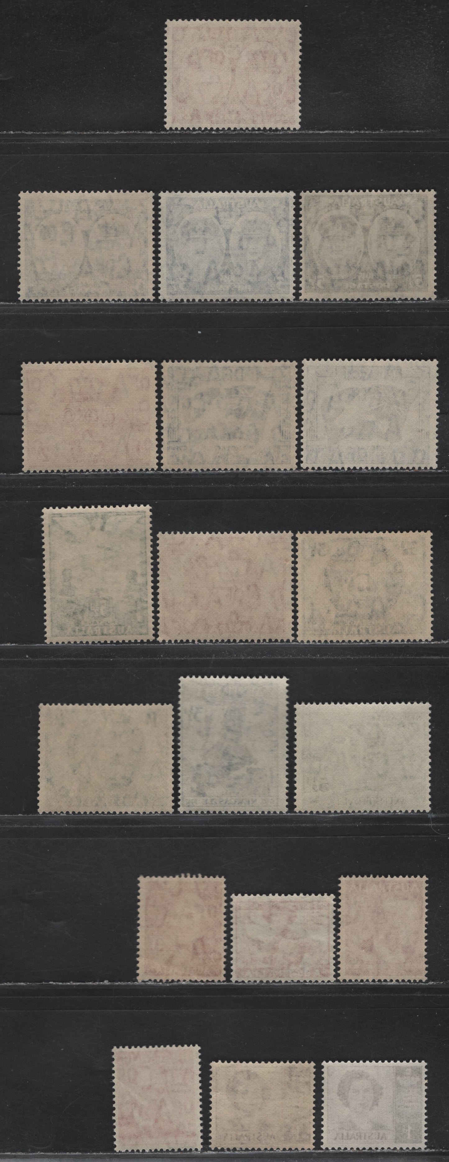 Lot 180 Australia SG#209-211, 213-222a, 225-227 2.5d Lake , 1945-1948 Duke & Duchess Of Gloucester - Pan-Pacific Scout Jamboree Issues, 19 F/VFNH Singles, Complete Sets With Some Additional Unlisted Shade Varieties