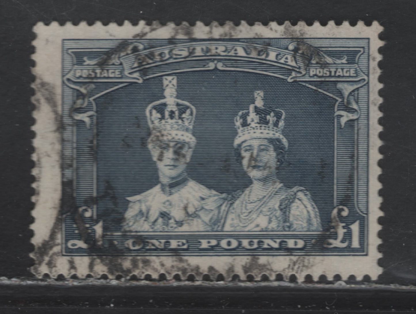 Lot 196 Australia (C) SG#178 £1 Bluish Slate , 1937-1949 Zoological Issue, A Fine Used Singles, Chalky Paper