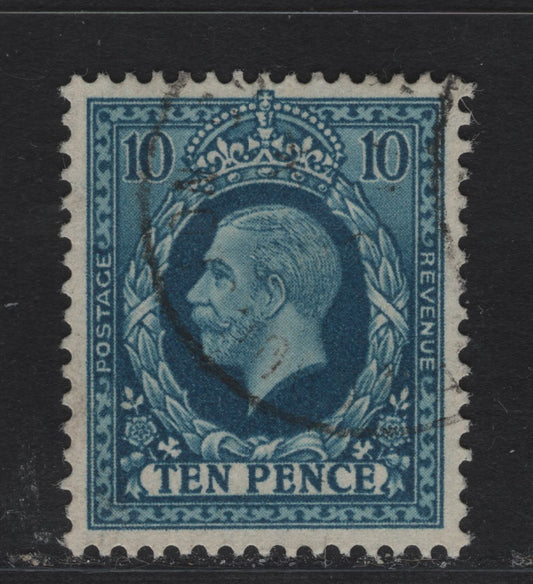 Lot 202 Great Britain SG#448 10d Turquoise Blue King George V, 1934-1936 KGV Photogravure Issue, A Very Fine Used Singles, Lovely Centering & Light Cancel