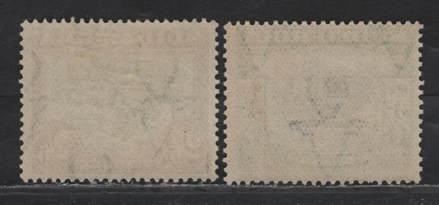Lot 230 South Africa (C)  SG#37-38 2/6 - 5/- Green & Brown - Black & Green , 1927-1930 Engraved Pictorial Issue, 2 FOG Singles