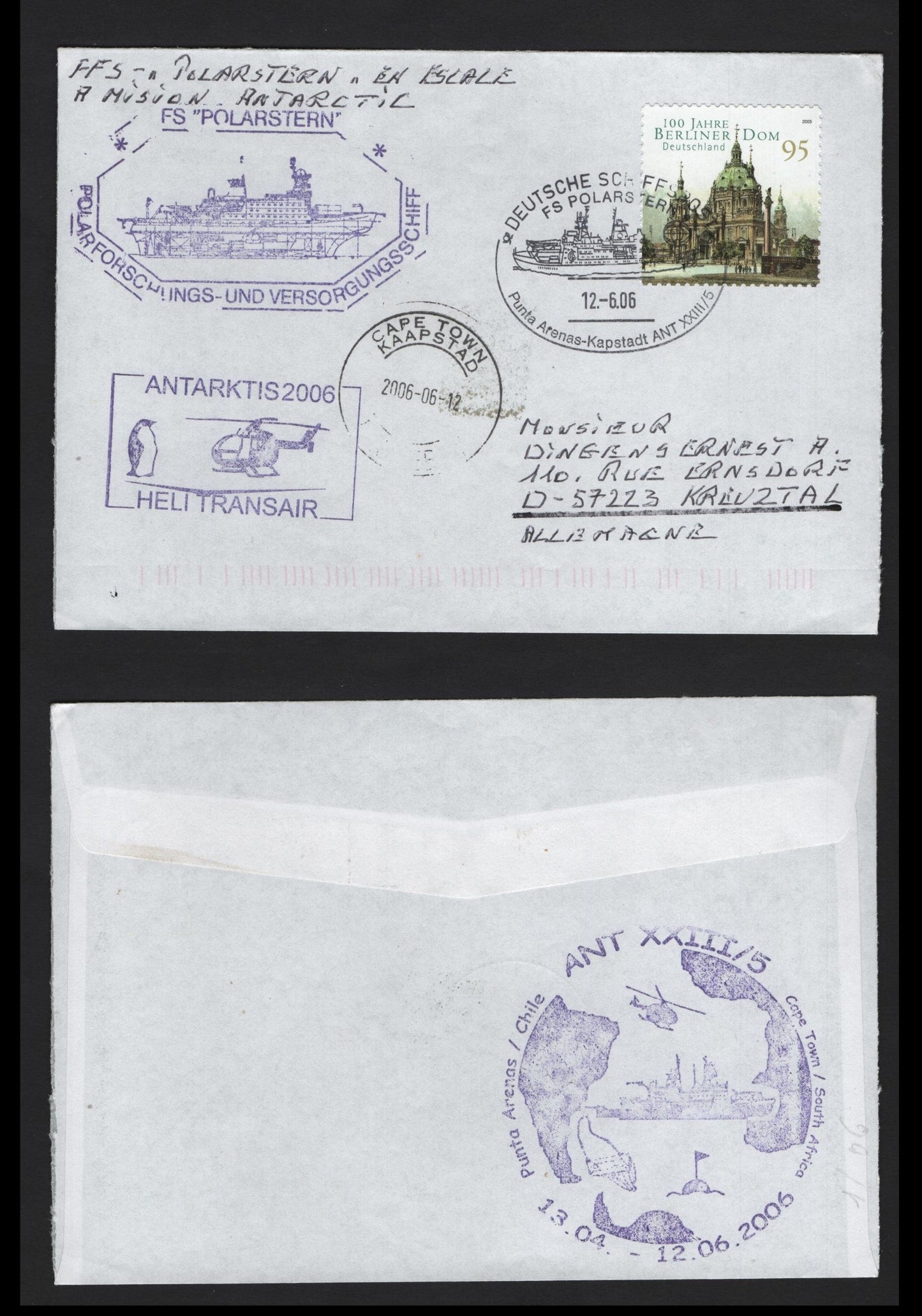 Lot 295A Germany (C) 2006 Research Vessel Cover, A Very Fine Used Cover, FS Polarstern Research Vessel Cover On It's XXIII/s Expedition