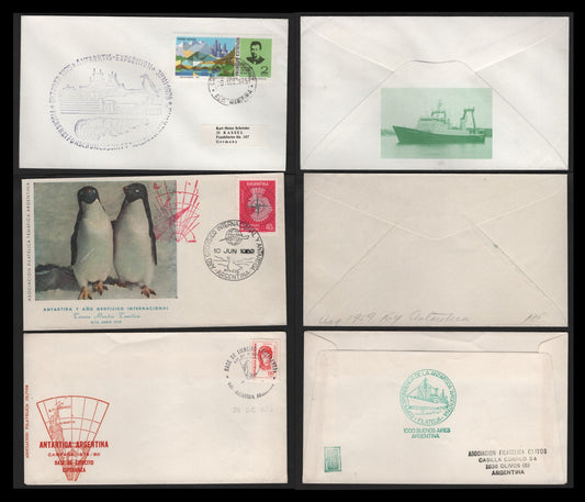 Lot 315 Argentina (C) 1959, 1975 & 1979 Commemorative Issues, 3 Very Fine Used Covers, One Is an FDC For Geophysical Year With Penguin Cachet, The Other Two Are From Different Antarctic Bases With Different Cachets