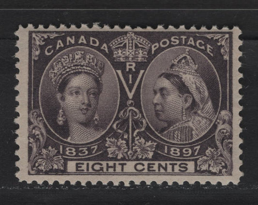 Lot 328 Canada (C)#56 8c Dark Violet Queen Victoria, 1897 Diamond Jubilee Issue, A FOG Single, ABN-U Paper, Perf 12x11.8