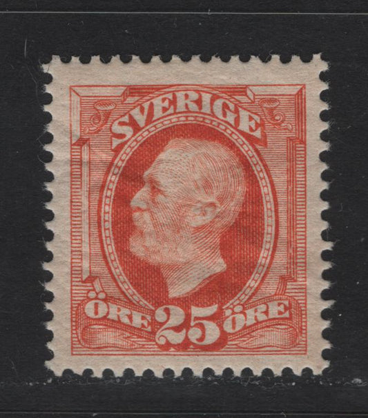 Lot 33 Sweden SC#61 25o Orange King Oscar II, 1891-1904 King Oscar II & Numeral Issue, A VFOG Single