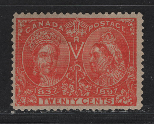 Lot 331 Canada (C)#59 20c Vermillion Queen Victoria, 1897 Diamond Jubilee Issue, A FOG Single, ABN-W Paper, Perf 12