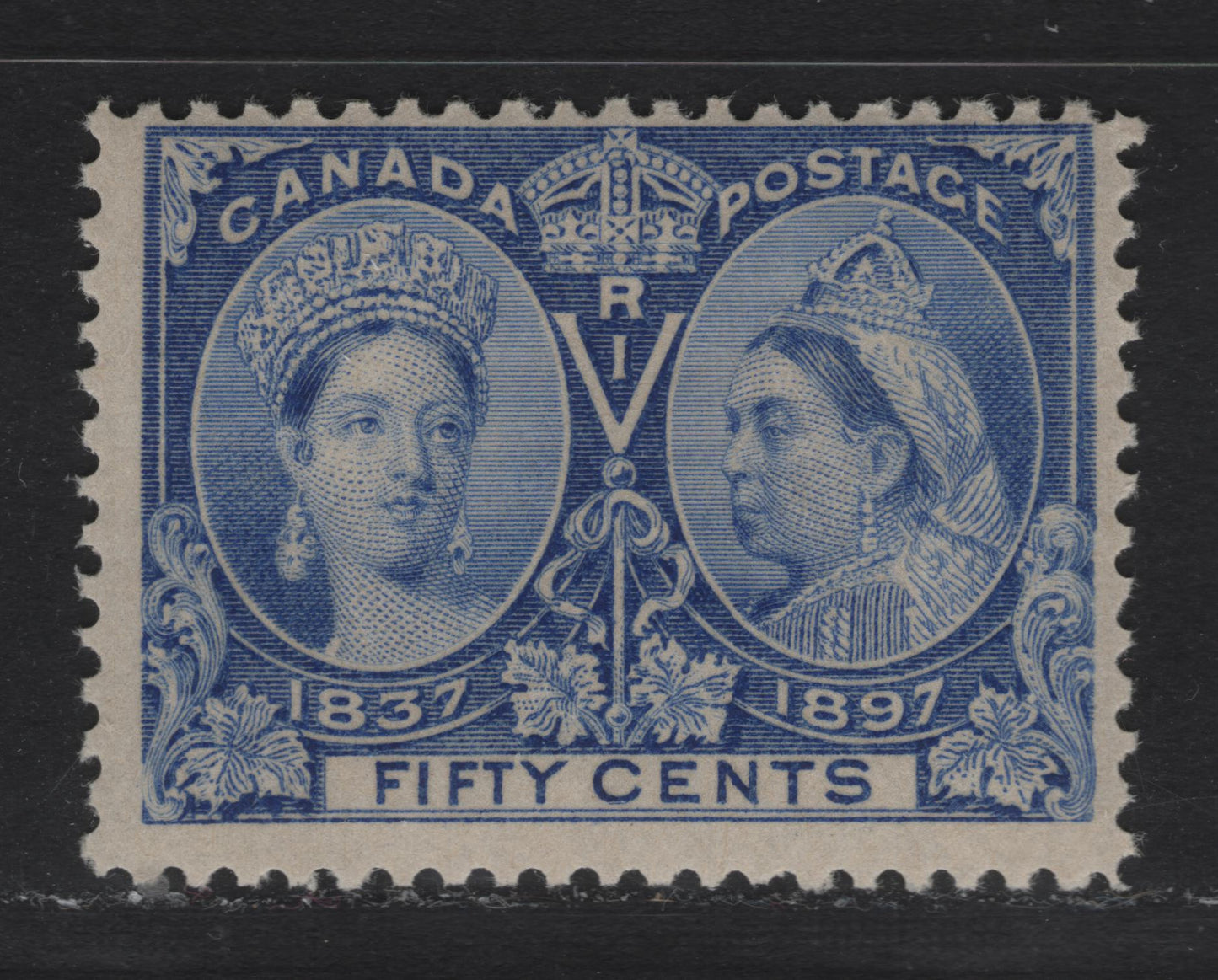 Lot 332 Canada #60 50c Ultramarine Queen Victoria, 1897 Diamond Jubilee Issue, A Fine NH Single On ABN-W Paper, Perf. 11.9 x 12