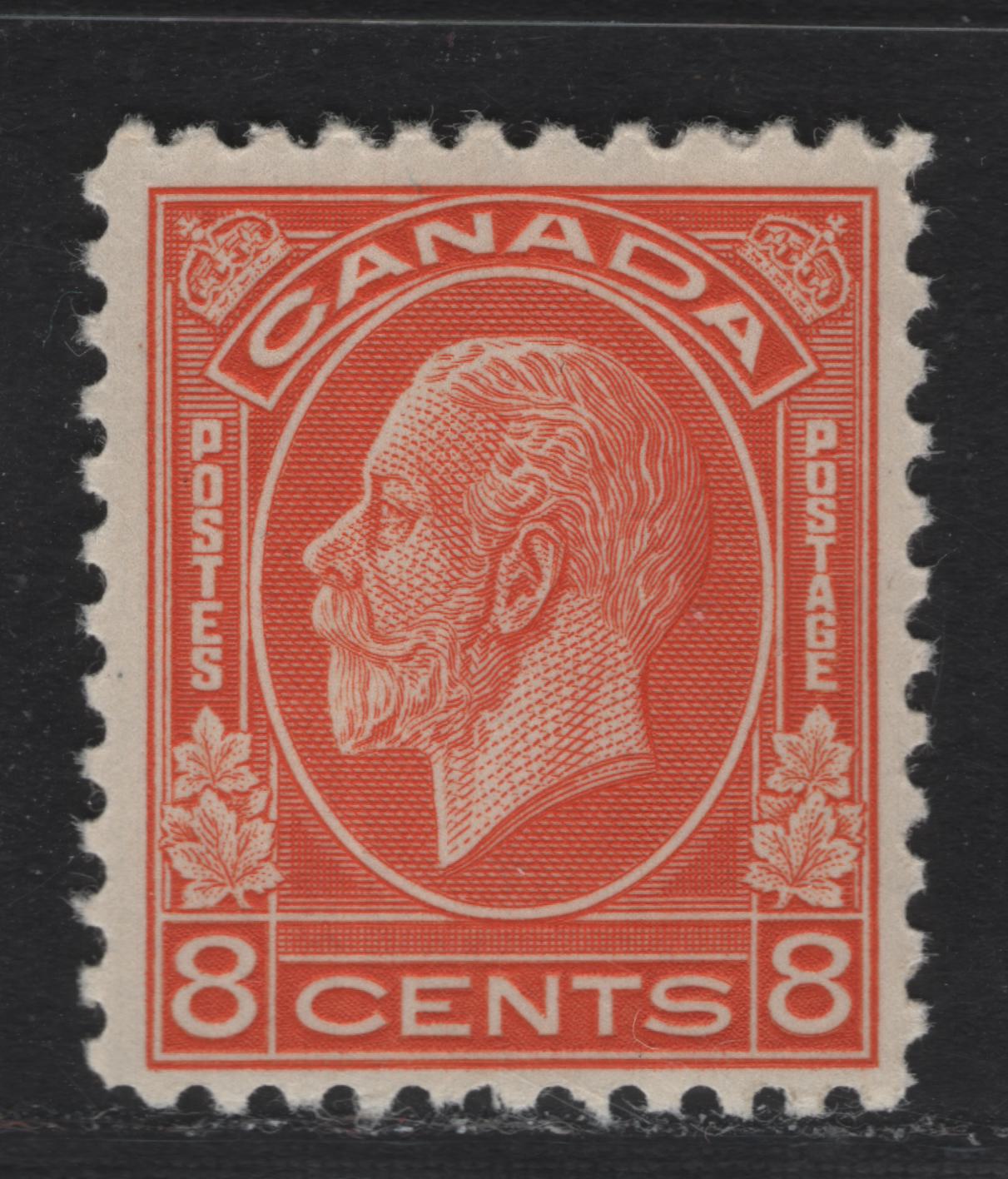Lot 335 Canada #200 8c Red Orange King George V, 1932-1935 Medallion Issue, A Fine NH Single On BABN-II Paper, Perf. 10.75 x 10.8