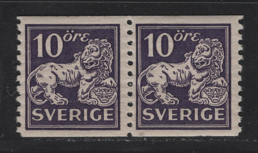 Lot 55 Sweden SC#119 *Facit# 146Ad) 10o Ultramarinish Violet Lion, 1920 Standing Lion Issue, A VFNH Single, Perf 9.75 Vertical, Type 2, White Paper, Unwatermarked.