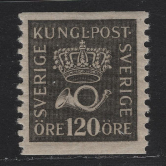 Lot 68 Sweden SC#156 120o Gray Black Crown & Post Horn, 1920-1934 Crown & Post Horn Issue, A VFOG Single