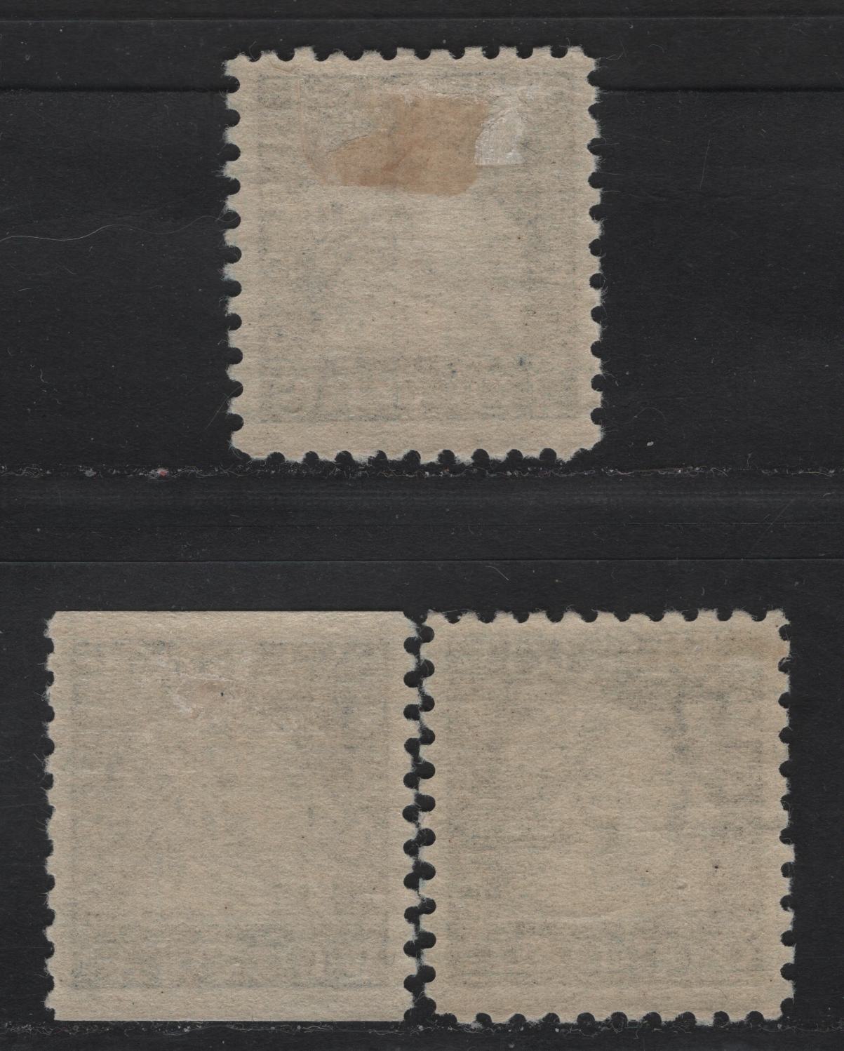 Lot 72 Sweden SC#164, 166 *Facit# 152Ab, 152ca, 152cbz) 20o Deep Blue , 1920 Gustavus Asolphus Issue, 3 VFOG Singles, Perf 10, Unwatermarked & Wmk KPV, Soft Felt-Like Paper.
