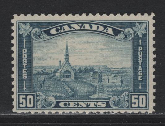Lot 12 Canada (C) #176 50c Dull Blue Grand Pre, 1930-1931 Arch/Leaf Issue, A VGNH Single, BABN-U Paper, Perf 10.8, 34.9x23.5mm Design, Some Short Perfs.