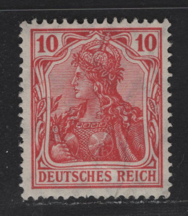 Lot 160 Germany SC#83g (Michel# 86Ia) 10pf Lively Carmine Red , 1905-1915 Germania Issue, A FNH Single, White Crackly Gum, Pre-War Printing, Lozenges Wmk.