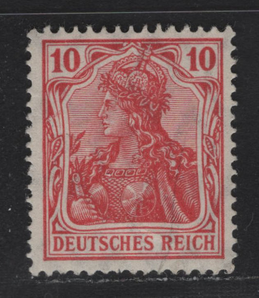 Lot 160 Germany SC#83g (Michel# 86Ia) 10pf Lively Carmine Red , 1905-1915 Germania Issue, A FNH Single, White Crackly Gum, Pre-War Printing, Lozenges Wmk.