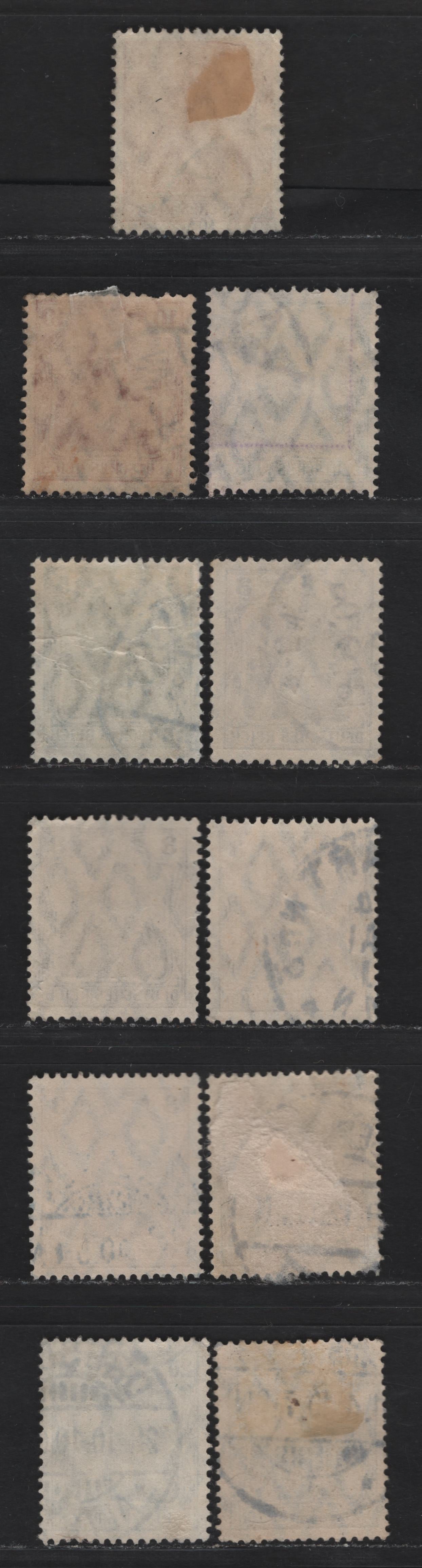 Lot 161 Germany SC#81b, 82h, 83g,h, 84e 9Michel# 84I, 85Ia, 86Ia-b, 87Ia-b) 3pf - 20pf Deep Ochre - Violet Ultramarine , 1905-1915 Germania Issue, 5 Very Fine Used Singles, Multiple Shades, Lozenges Wmk, Pre-War Printings.