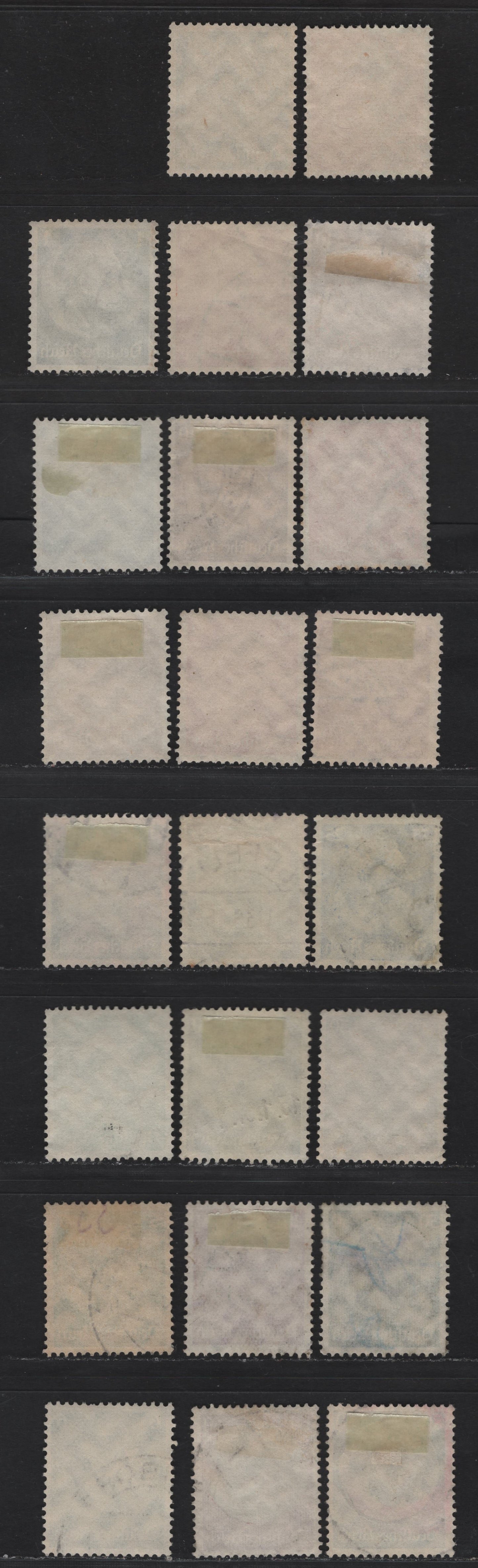 Lot 183 Germany SC#415/430 1pf - 80pf Black - Dark Blue & Black , 1933-1936 Hindenburg Issue, 23 Fine/Very Fine Used Singles, Some Shade Variations