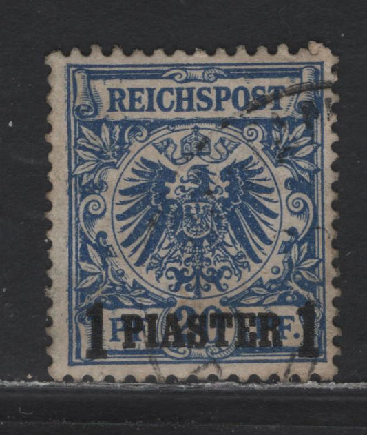 Lot 196 Germany - Offices In Turkish Empire SC#8ba 1pi on 20pf Dark Blue , 1889 Surcharged Issue, A Very Fine Used Single, Instead Of The More Common Ultramarine Shade