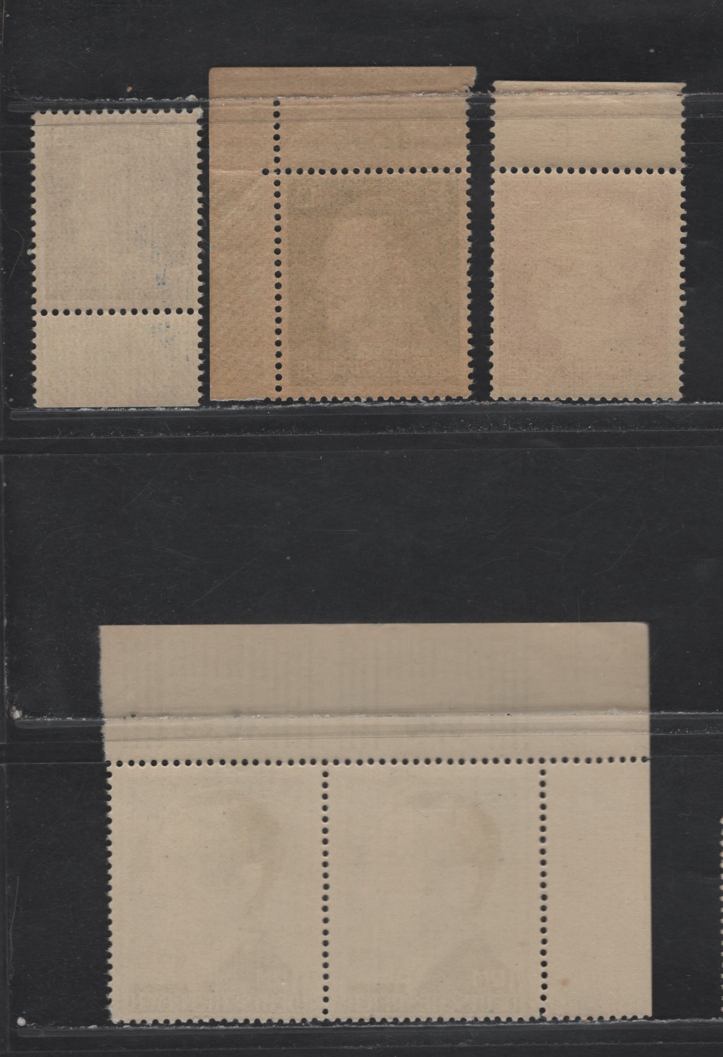 Lot 198 Germany SC#511A, 520, 524, 529 10pf - 1m Dark Brown - Dark Slate Green , 1941-1944 Hitler Heads Issue, 4 F/VFNH Singles & Pair, Plate Counting Tabs, Unlisted In Michel
