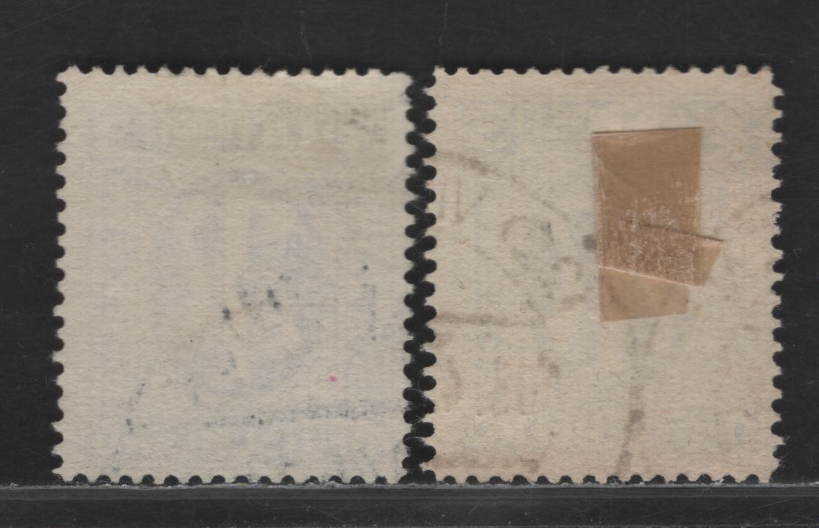 Lot 209 Germany SC#3N2b (Michel# 10Ay, 10Az) 3pf Bluish Violet , 1945-1946 Allied Military Gov't Issue, 2 Fine Used Singles, London Printing, Perf 14.25 on Papers Y & Z