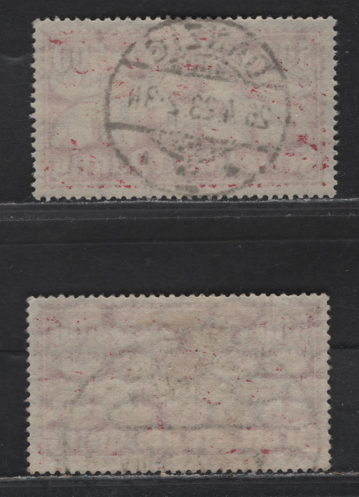 Lot 245 Danzig #C21 500m Carmine Rose Plane Over Danzig, 1923 Airmail Issue, 2 VF Used Singles With What Appear To Be Favour Cancels