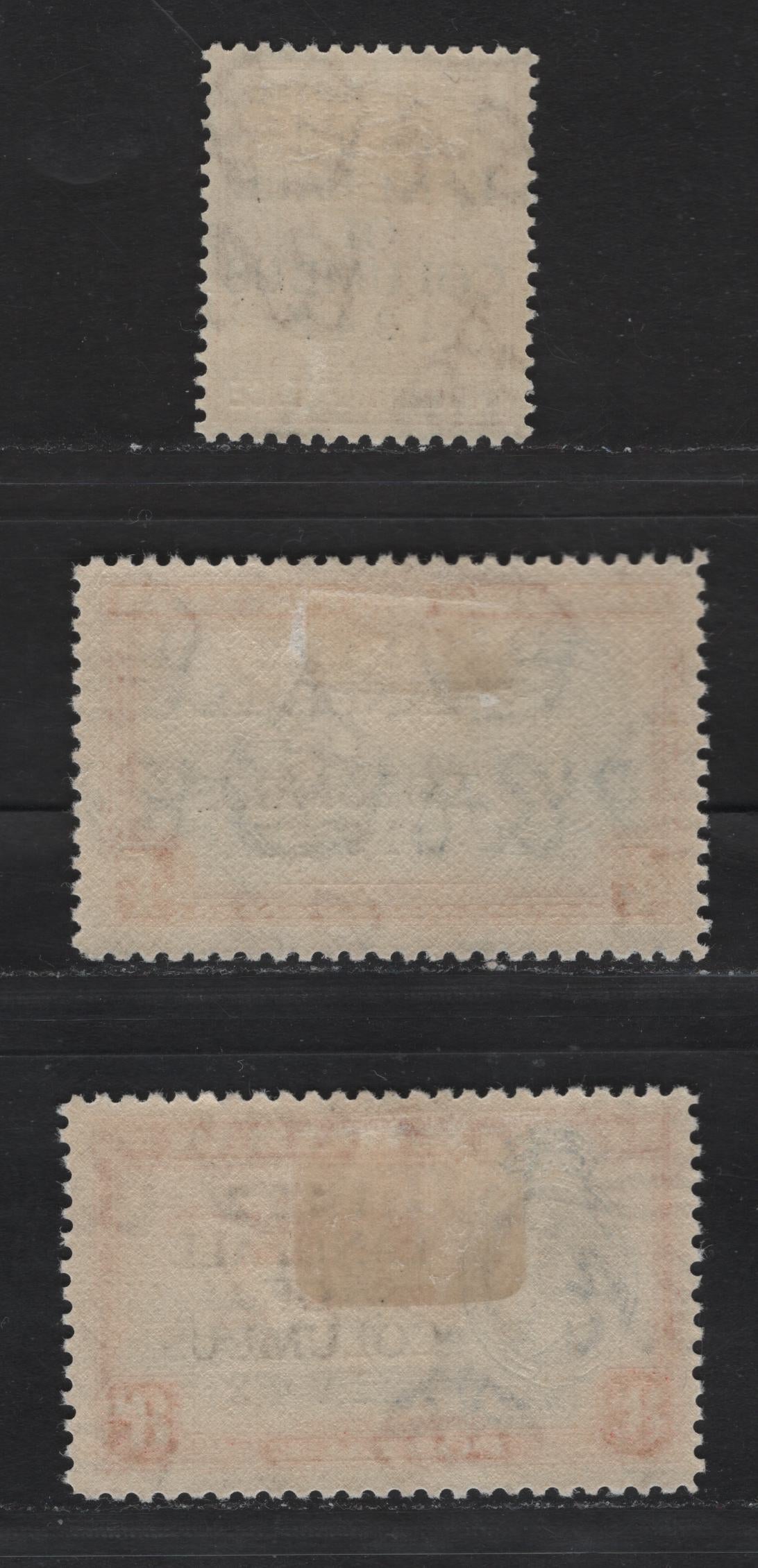 Lot 266 Bahamas #164, 168, 170 1.5d, 4d, 8d Red Brown - Ultramarine & Scarlet King George VI - Flamingoes, 1942-1945 Landfall Of Columbus Issue, 3 Fine & VFOG Singles Overprinted 1938 Printings With Toned Gum Having Random Crazing