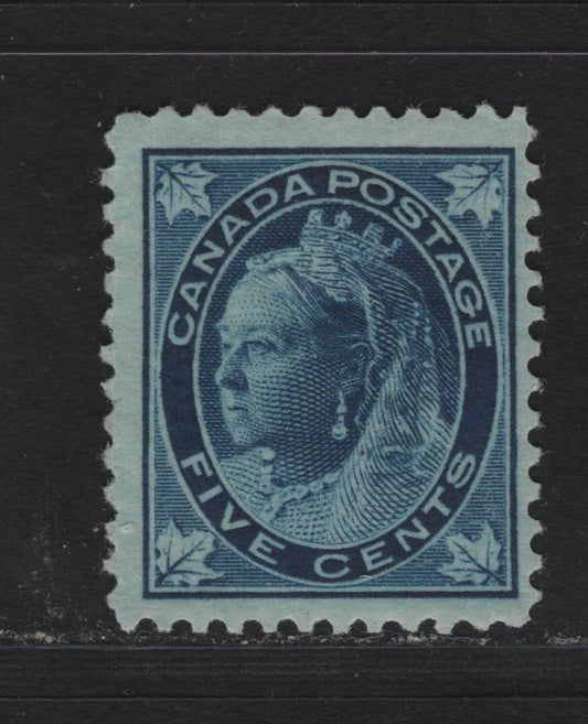 Lot 3 Canada (C) #70 5c Dark Blue Queen Victoria, 1897-1898 Maple Leaf Issue, A FOG Single, ABN-HH Paper, Perf 12, 16.8x20.9mm Design.