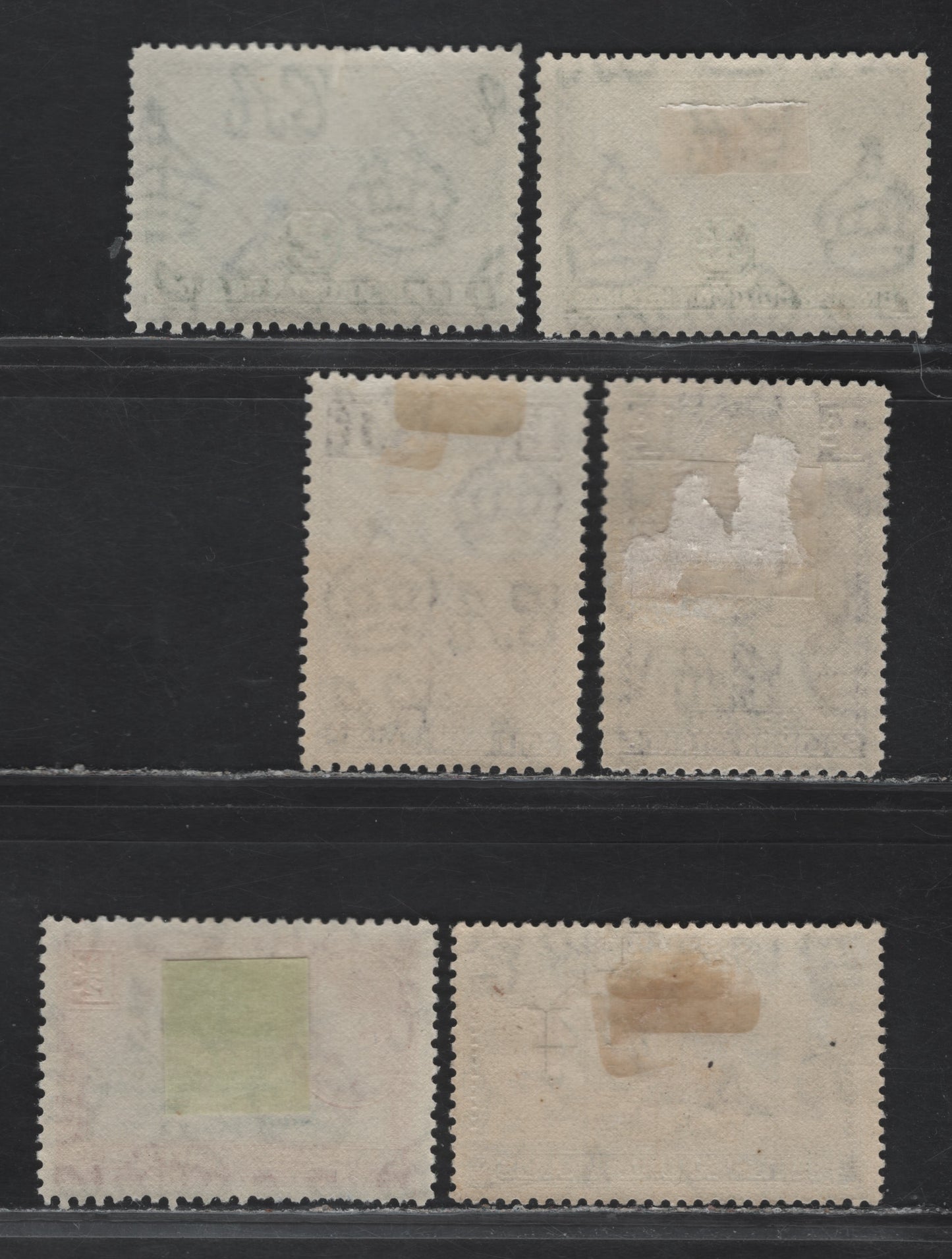 Lot 314 British Solomon Islands (C)SG#60-62, 65 1/2d - 3d Blue & Blue Gren - Black & Ultramarine , 1939-1951 KGVI Pictorial Issue, 6 VFOG Singles, 1942 Printings on Opaque White Paper With Crackly Gum & Barely Visible Wmk, Two Shades Each Of 1/2d & 1d