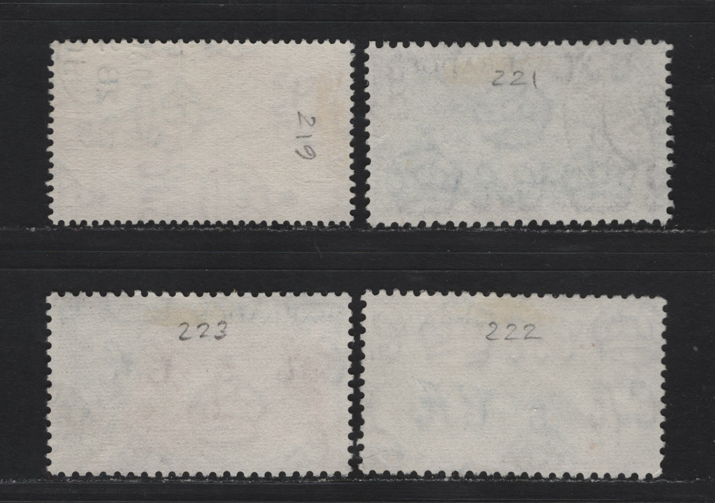 Lot 342 Barbados  #274, 276-278 4c-24c Carmine-Scarlet & Black Nelson Statue - Old Main Guard Mansion, 1950-1952 King George VI Pictorial Issue, 4 Fine & VF Used Singles 1952 Printings On Paper Showing Cross-Hatched Mesh, Different Shades From Lot 343