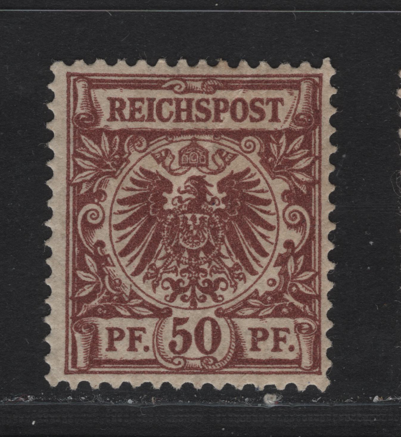 Lot 99 Germany SC#51 (Michel# 50da) 50pf Lively Red Brown , 1889-1900 Numeral & Eagle Issue, A FOG Single, Variant Of The Chocolate Shade