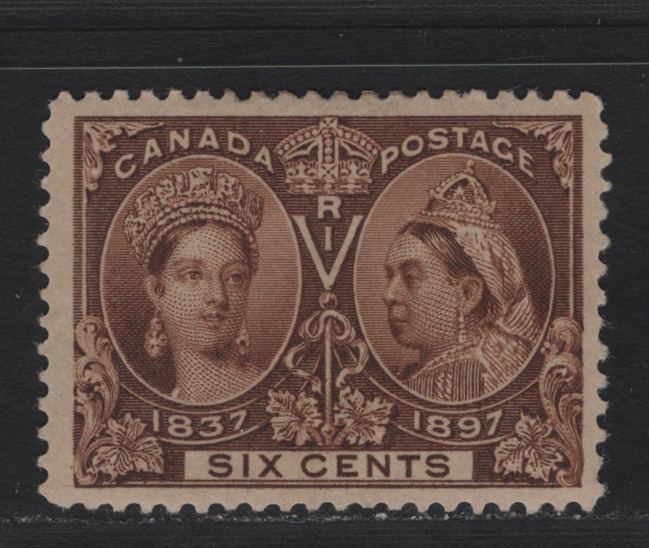Lot 13 Canada (C) #55 6c Deep Yellow Brown Queen Victoria, 1897 Diamond Jubilee Issue, A FOG Single, ABN-W Paper, Perf 11.9