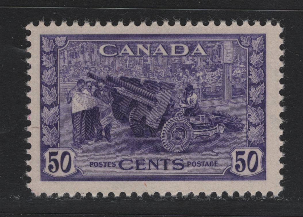 Lot 194 Canada #261 50c Lighter Violet Munitions Factory, 1942-1943 KGVI War Issue, A FNH Single, CBN-CCCCC Paper, Perf 11.9