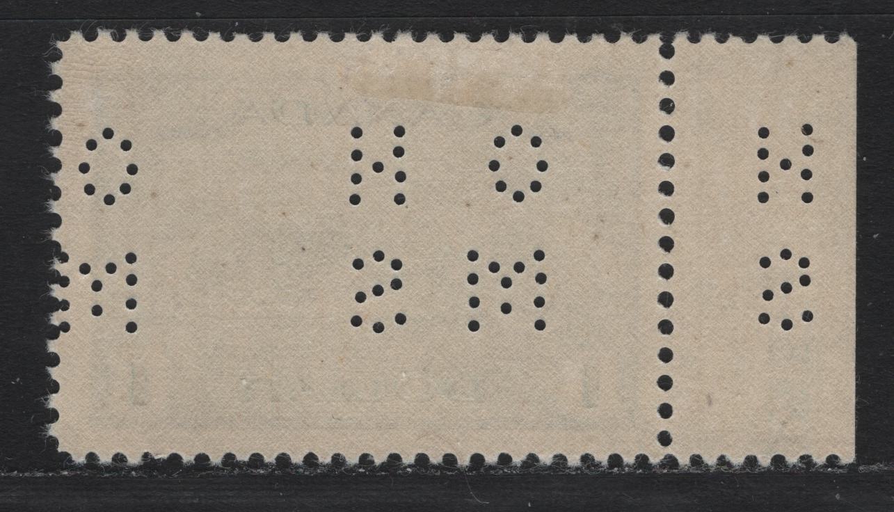 Lot 210 Canada (C) #O9-262 $1 Deep Blue Tribal Class Destroyer, 1942-1943 KGVI War Issue, A VFOG Single, CBN-DDDDD Paper, Perf 11.95x11.85, 4-Hole OHMS Perfin, Original Die From POS. 1.