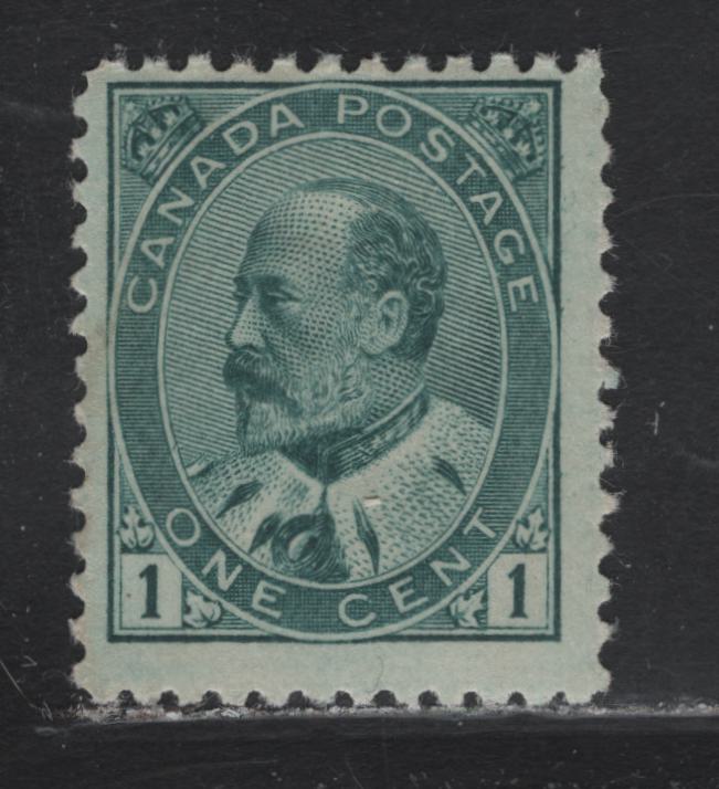 Lot 22 Canada (C) #89ii 1c Blue Green King Edward VII, 1903-1908 King Edward VII Issue, A FNH Single, ABN-B Paper, Perf 12x11.95, 17x21.25mm Design.