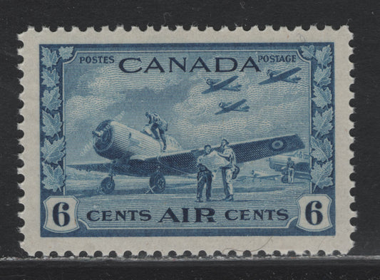 Lot 158 Canada #C7 6c Light Blue Air Training Plan, 1942-1943 Airmail War Issue, A VFNH Single, CBN-GGGG Paper, Perf 12