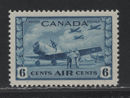 Lot 159 Canada #C7 6c Bright Blue Air Training Plan, 1942-1943 Airmail War Issue, A VFNH Single, CBN-OOOO Paper, Perf 12.11.95