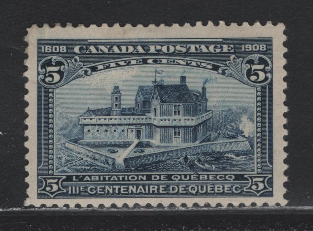 Lot 26 Canada (C) #99 5c Blue Champlain's Habitation, 1908 Quebec Tercentenary Issue, A FOG Single, ABN-B Paper, Perf 11.9x12