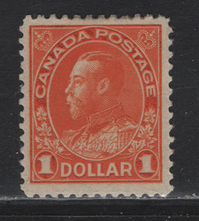 Lot 41 Canada (C) #122 $1 Orange King George V, 1911-1925 Admiral Issue, A VFOG Single, Dry Printing, Paper ABN-I, 17.8x21.4mm Design.